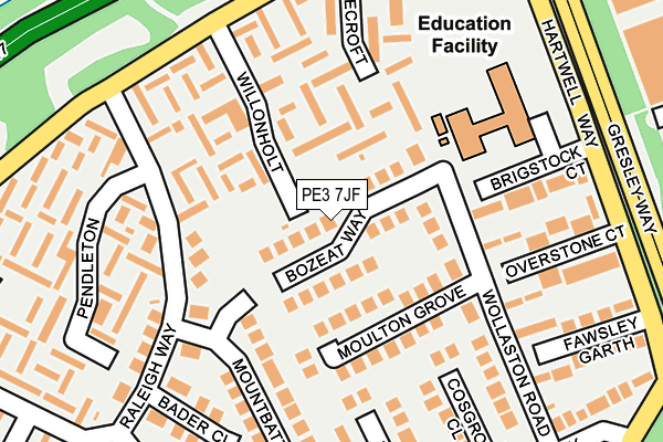 PE3 7JF map - OS OpenMap – Local (Ordnance Survey)