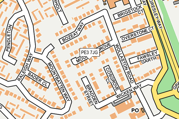 PE3 7JG map - OS OpenMap – Local (Ordnance Survey)