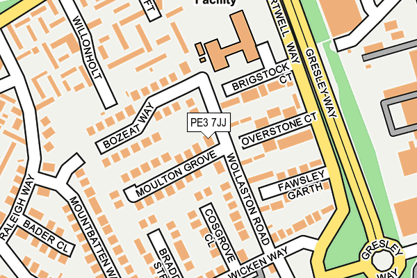 PE3 7JJ map - OS OpenMap – Local (Ordnance Survey)