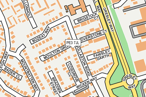 PE3 7JL map - OS OpenMap – Local (Ordnance Survey)