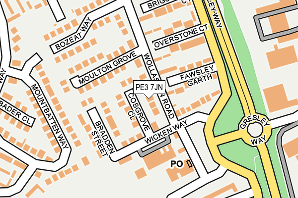 PE3 7JN map - OS OpenMap – Local (Ordnance Survey)