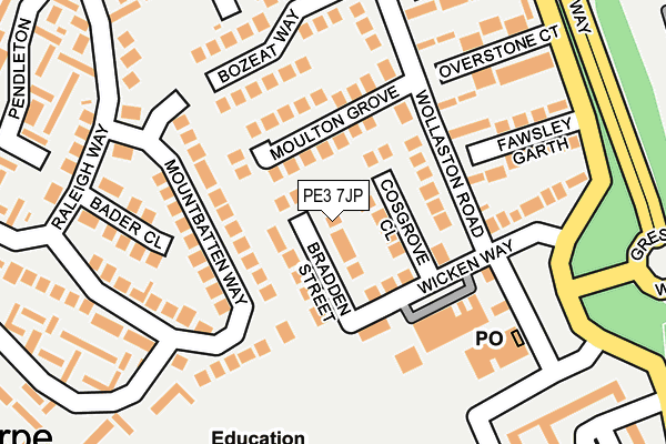 PE3 7JP map - OS OpenMap – Local (Ordnance Survey)