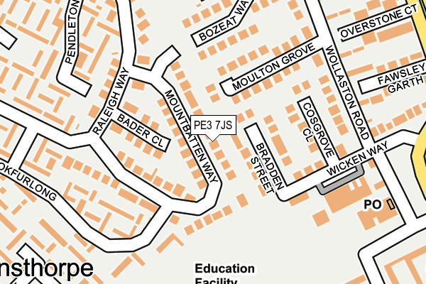 PE3 7JS map - OS OpenMap – Local (Ordnance Survey)