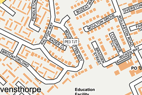 PE3 7JT map - OS OpenMap – Local (Ordnance Survey)