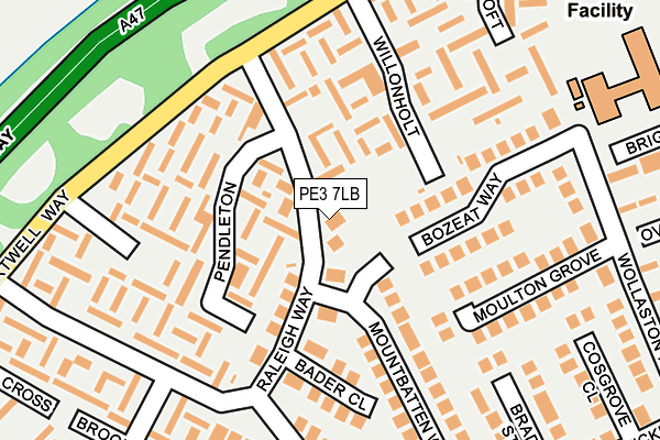 PE3 7LB map - OS OpenMap – Local (Ordnance Survey)