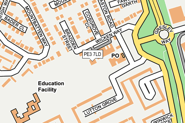 PE3 7LD map - OS OpenMap – Local (Ordnance Survey)