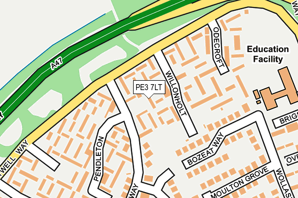 PE3 7LT map - OS OpenMap – Local (Ordnance Survey)