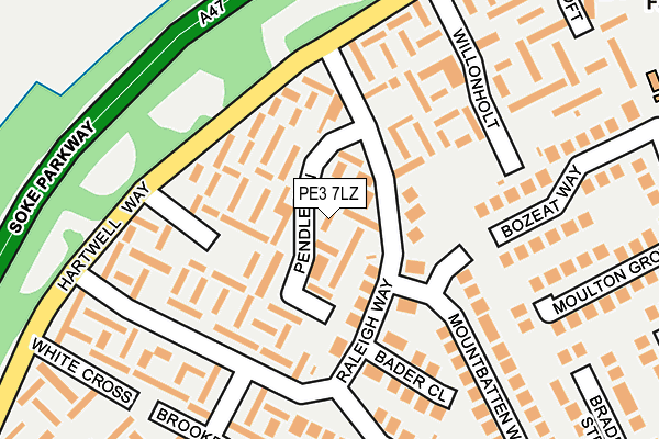 PE3 7LZ map - OS OpenMap – Local (Ordnance Survey)