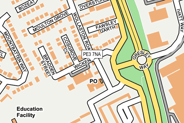 PE3 7NA map - OS OpenMap – Local (Ordnance Survey)