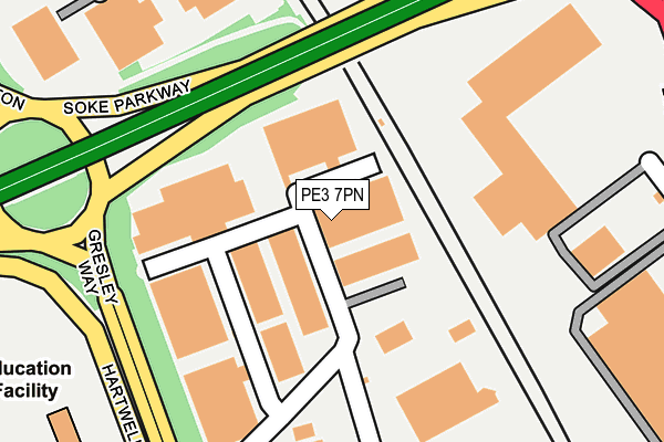 PE3 7PN map - OS OpenMap – Local (Ordnance Survey)