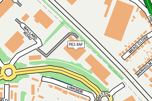 PE3 8AF map - OS OpenMap – Local (Ordnance Survey)