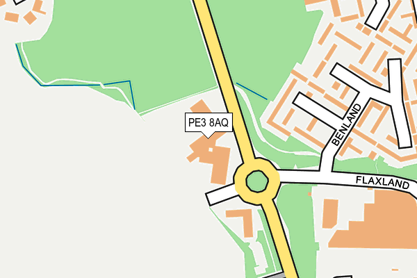 PE3 8AQ map - OS OpenMap – Local (Ordnance Survey)