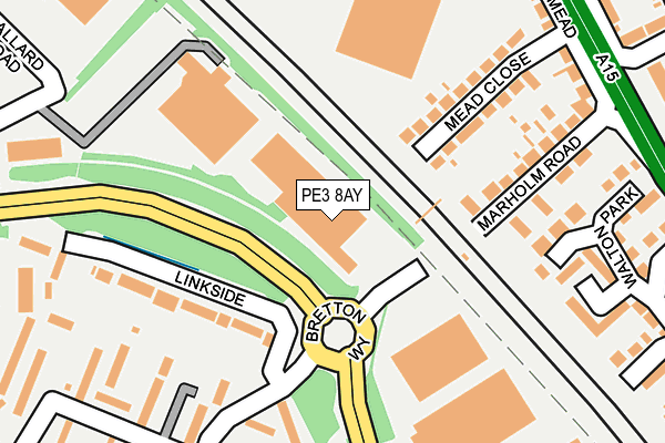 PE3 8AY map - OS OpenMap – Local (Ordnance Survey)
