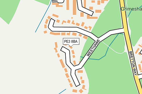 PE3 8BA map - OS OpenMap – Local (Ordnance Survey)