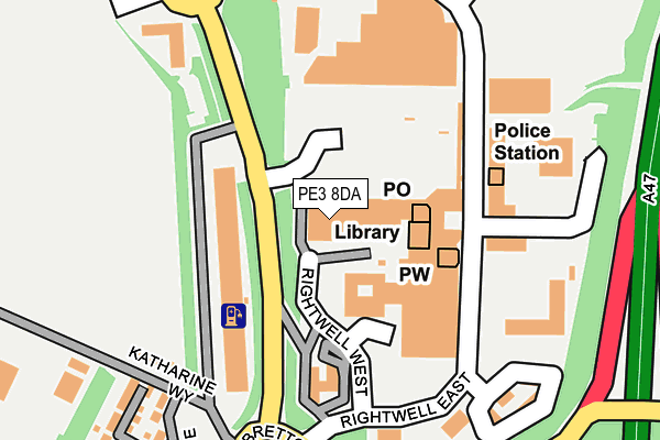 PE3 8DA map - OS OpenMap – Local (Ordnance Survey)