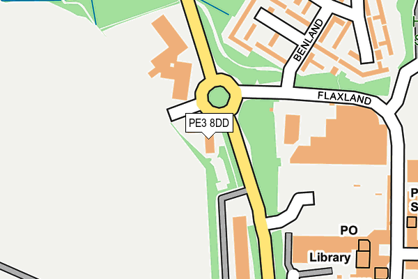 PE3 8DD map - OS OpenMap – Local (Ordnance Survey)