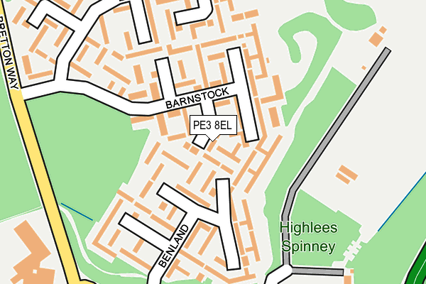 PE3 8EL map - OS OpenMap – Local (Ordnance Survey)