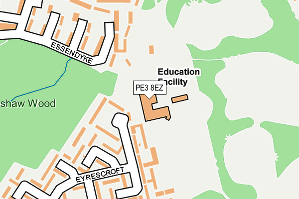 PE3 8EZ map - OS OpenMap – Local (Ordnance Survey)