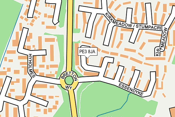 PE3 8JA map - OS OpenMap – Local (Ordnance Survey)