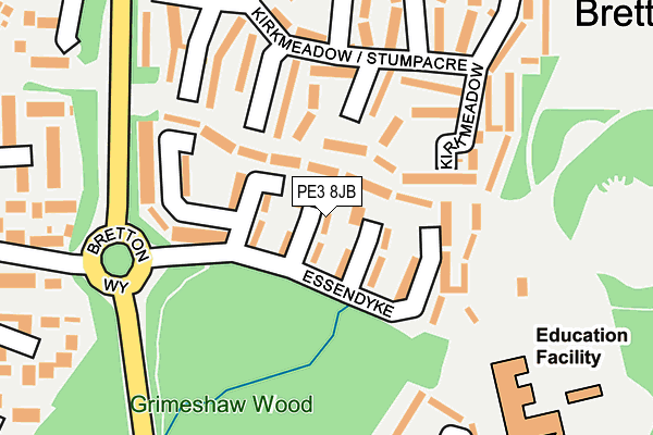 PE3 8JB map - OS OpenMap – Local (Ordnance Survey)