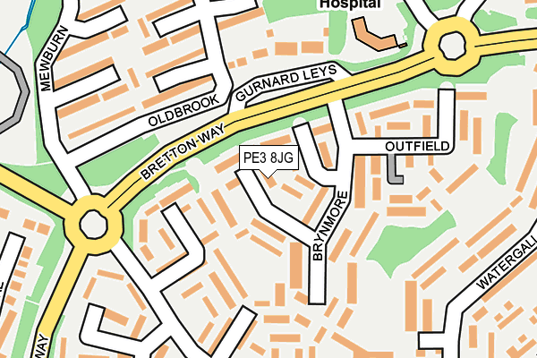 PE3 8JG map - OS OpenMap – Local (Ordnance Survey)