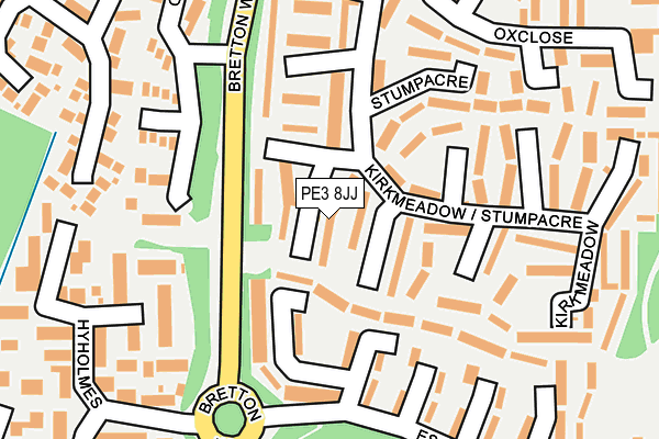 PE3 8JJ map - OS OpenMap – Local (Ordnance Survey)