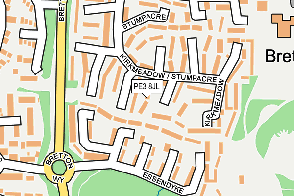 PE3 8JL map - OS OpenMap – Local (Ordnance Survey)