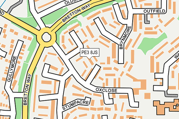 PE3 8JS map - OS OpenMap – Local (Ordnance Survey)
