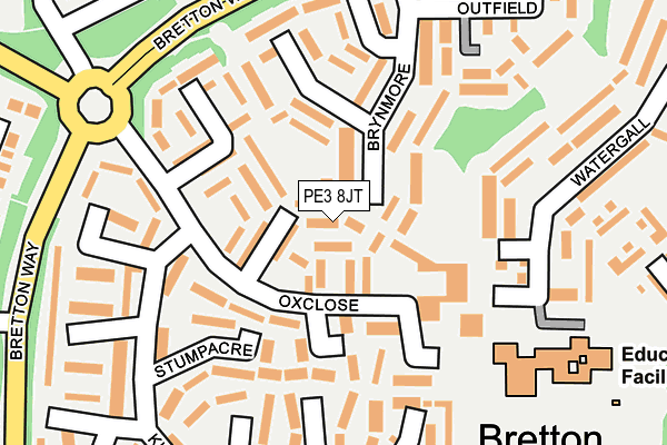 PE3 8JT map - OS OpenMap – Local (Ordnance Survey)