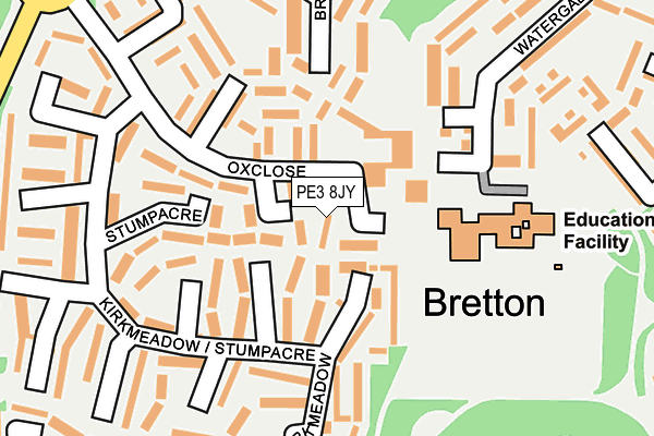 PE3 8JY map - OS OpenMap – Local (Ordnance Survey)