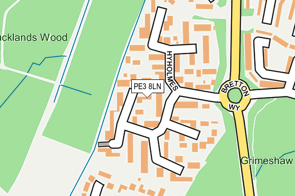 PE3 8LN map - OS OpenMap – Local (Ordnance Survey)