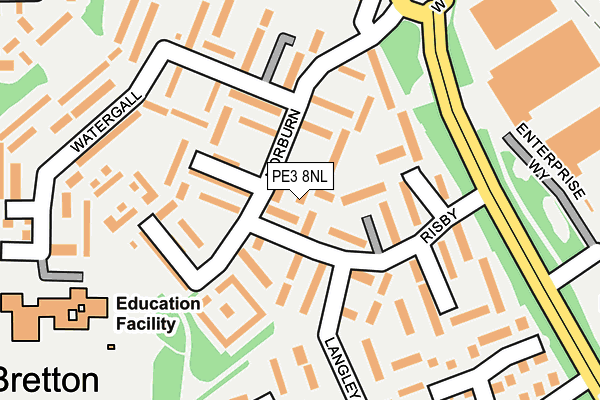 PE3 8NL map - OS OpenMap – Local (Ordnance Survey)