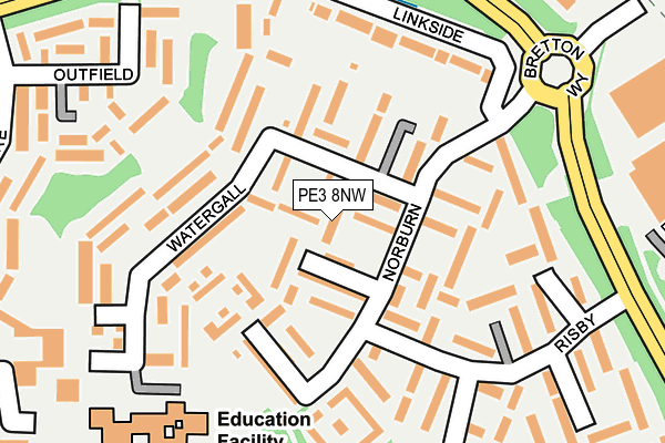 PE3 8NW map - OS OpenMap – Local (Ordnance Survey)