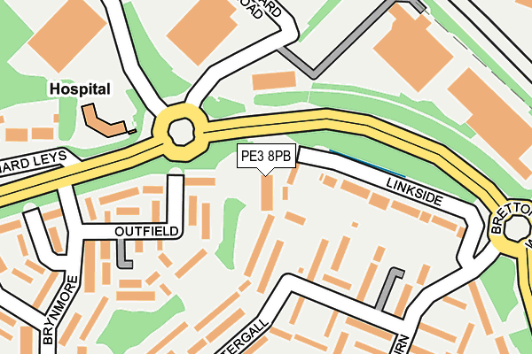 PE3 8PB map - OS OpenMap – Local (Ordnance Survey)