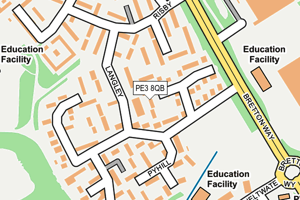 PE3 8QB map - OS OpenMap – Local (Ordnance Survey)