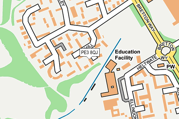 PE3 8QJ map - OS OpenMap – Local (Ordnance Survey)