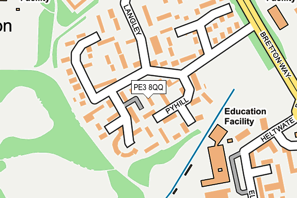 PE3 8QQ map - OS OpenMap – Local (Ordnance Survey)