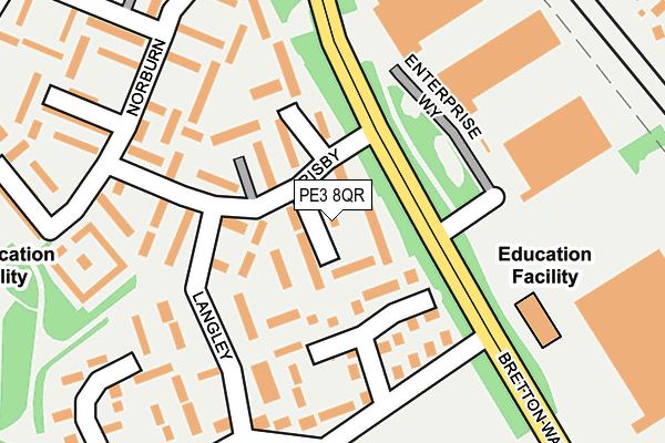 PE3 8QR map - OS OpenMap – Local (Ordnance Survey)