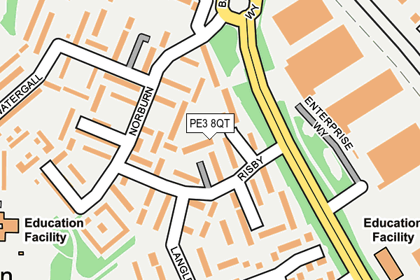 PE3 8QT map - OS OpenMap – Local (Ordnance Survey)