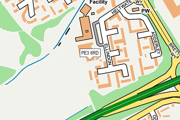 PE3 8RD map - OS OpenMap – Local (Ordnance Survey)