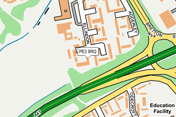 PE3 8RQ map - OS OpenMap – Local (Ordnance Survey)