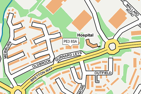 PE3 8SA map - OS OpenMap – Local (Ordnance Survey)