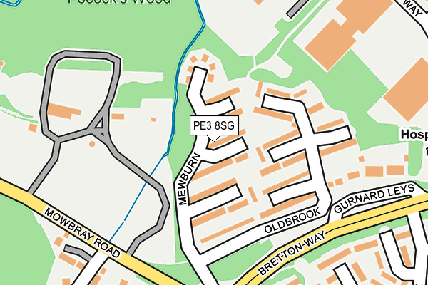 PE3 8SG map - OS OpenMap – Local (Ordnance Survey)