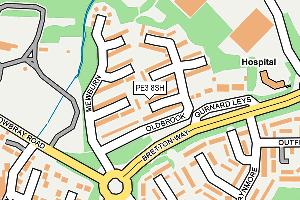 PE3 8SH map - OS OpenMap – Local (Ordnance Survey)