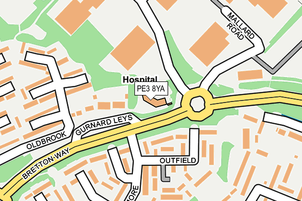 PE3 8YA map - OS OpenMap – Local (Ordnance Survey)
