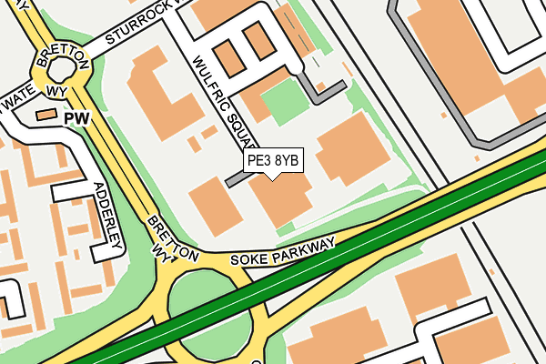 PE3 8YB map - OS OpenMap – Local (Ordnance Survey)