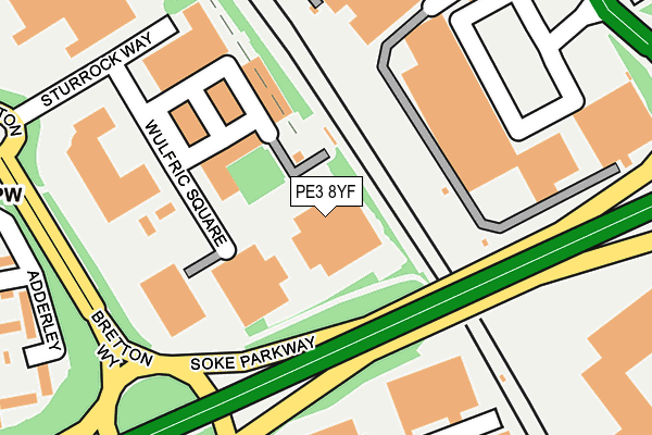 PE3 8YF map - OS OpenMap – Local (Ordnance Survey)