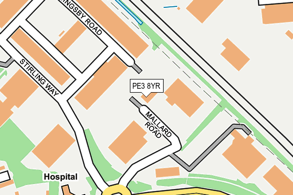 PE3 8YR map - OS OpenMap – Local (Ordnance Survey)