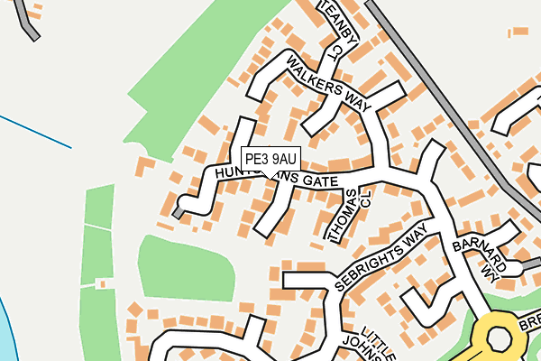 PE3 9AU map - OS OpenMap – Local (Ordnance Survey)