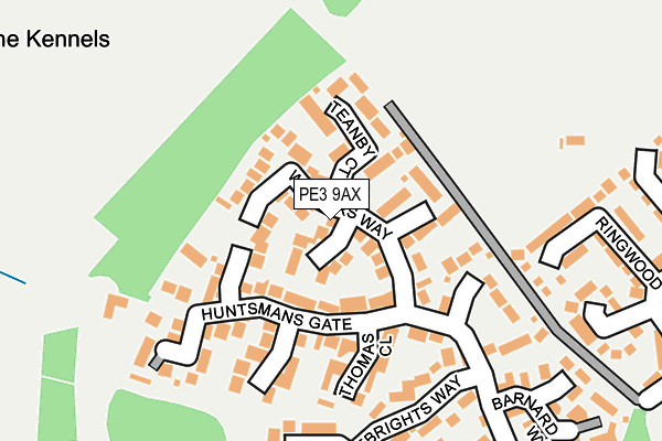 PE3 9AX map - OS OpenMap – Local (Ordnance Survey)